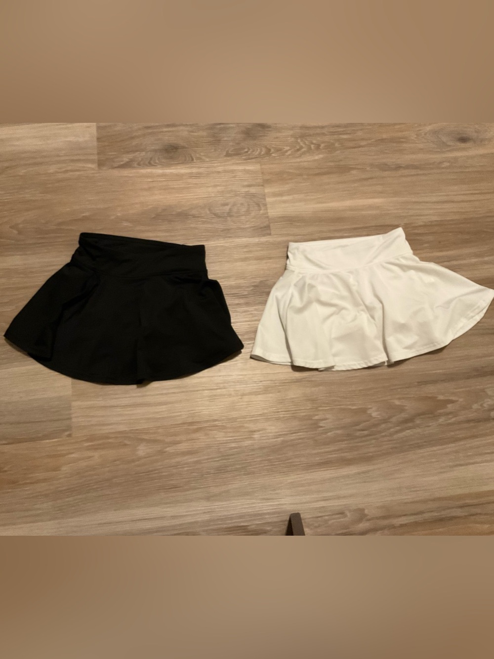 Black and White Flared Skort Set - Girl’s Athletic Skirts